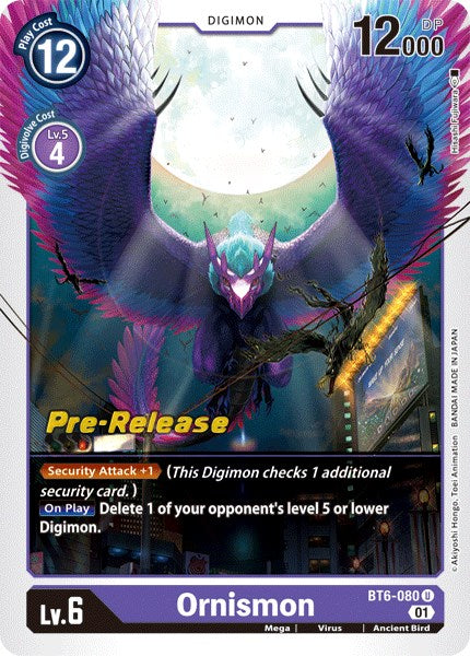Ornismon [BT6-080] [Double Diamond Pre-Release Cards] | Total Play
