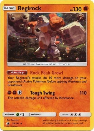 Regirock (53/111) (Cosmos Holo) [Sun & Moon: Crimson Invasion] | Total Play