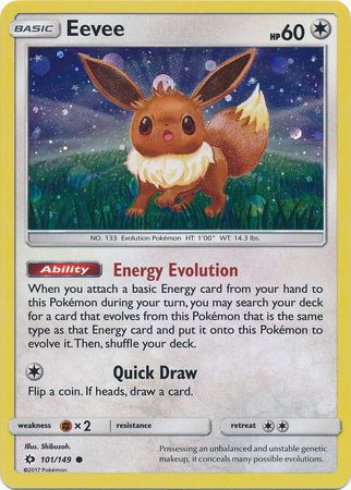 Eevee (101/149) (Cosmos Holo) [Sun & Moon: Base Set] | Total Play