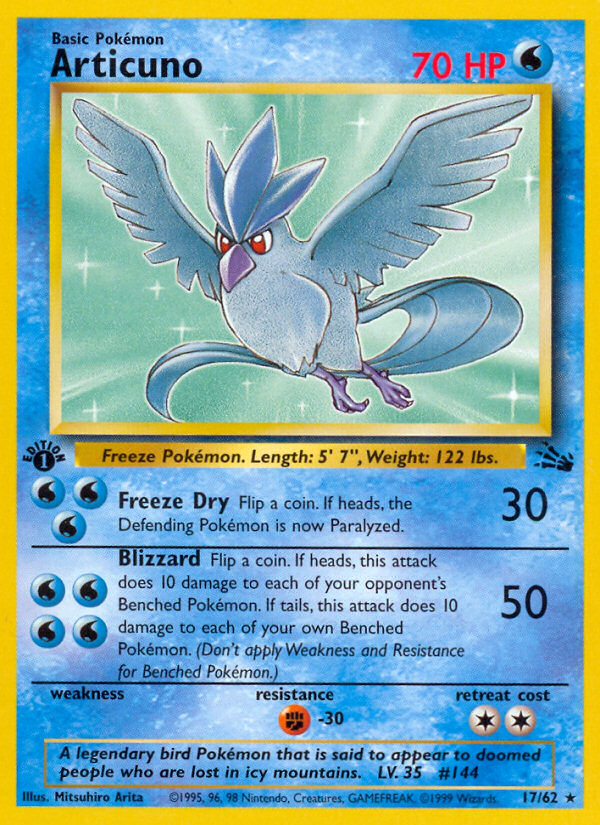Articuno (17/62) [Fossil 1st Edition] | Total Play