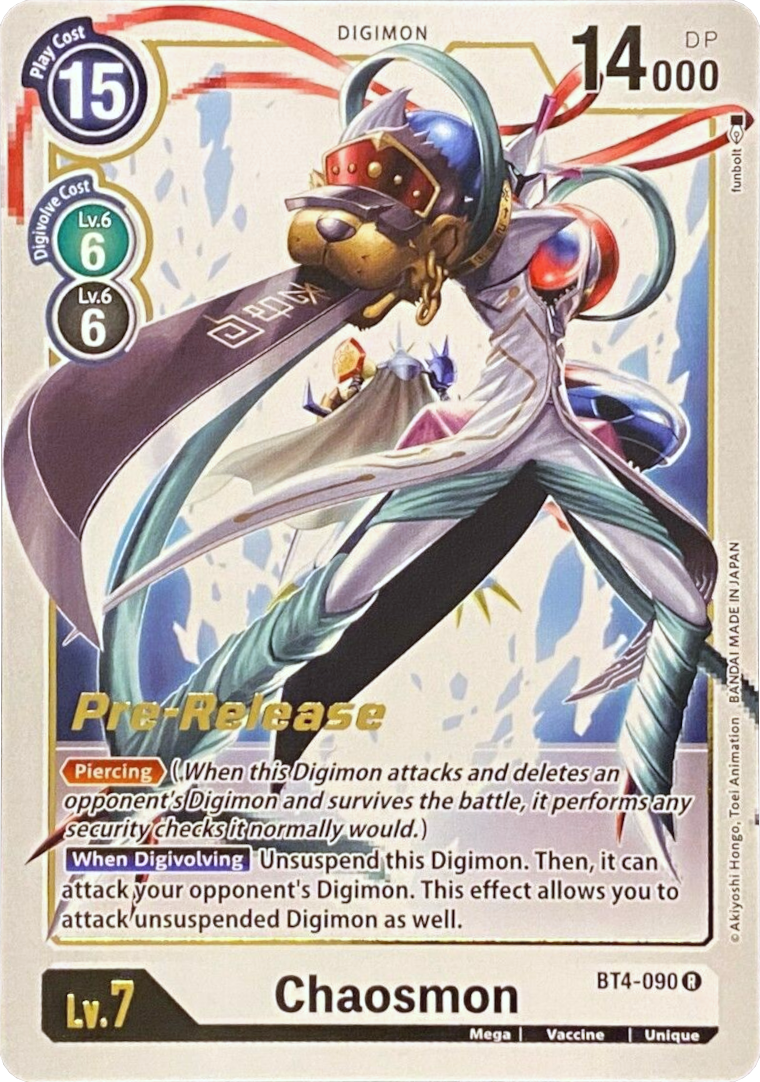 Chaosmon [BT4-090] [Great Legend Pre-Release Promos] | Total Play