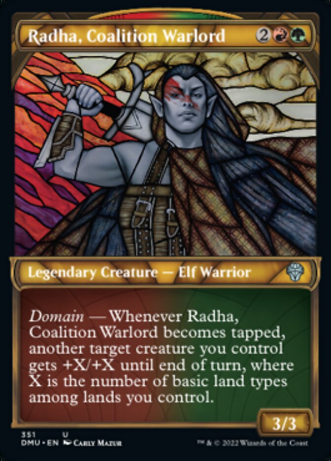 Radha, Coalition Warlord (Showcase Textured) [Dominaria United] | Total Play