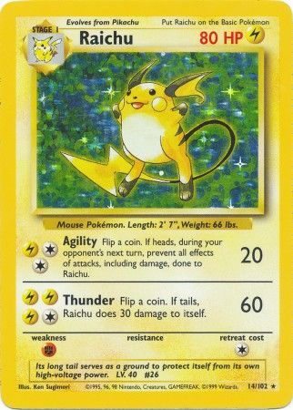 Raichu (14/102) [Base Set Unlimited] | Total Play