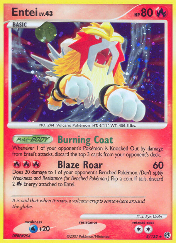 Entei (4/132) (Cracked Ice Holo) [Diamond & Pearl: Secret Wonders] | Total Play