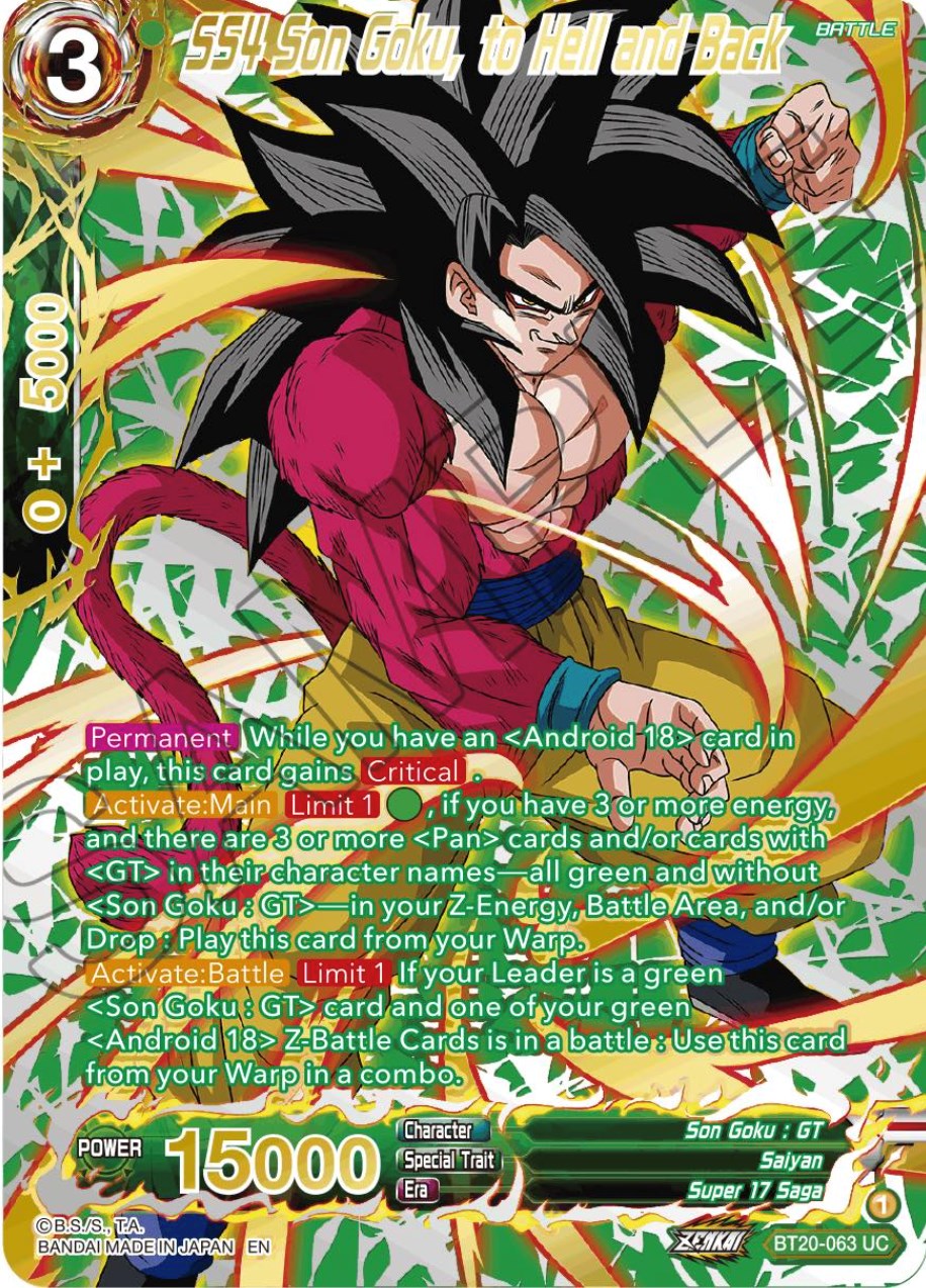 SS4 Son Goku, to Hell and Back (Gold-Stamped) (BT20-063) [Power Absorbed] | Total Play