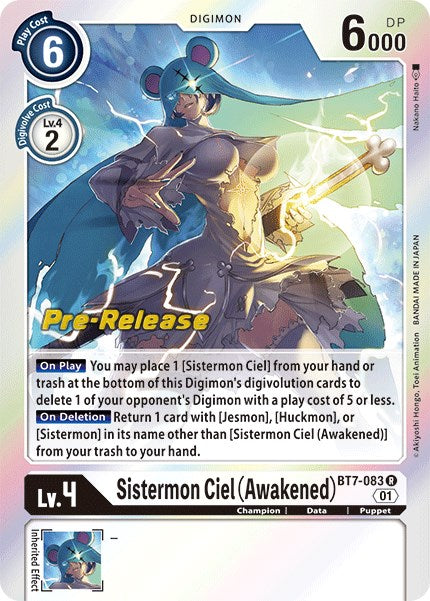 Sistermon Ciel (Awakened) [BT7-083] [Next Adventure Pre-Release Cards] | Total Play