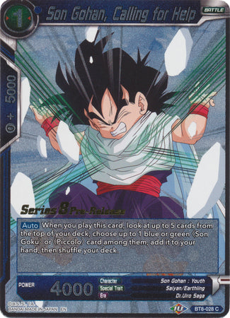 Son Gohan, Calling for Help (BT8-028_PR) [Malicious Machinations Prerelease Promos] | Total Play