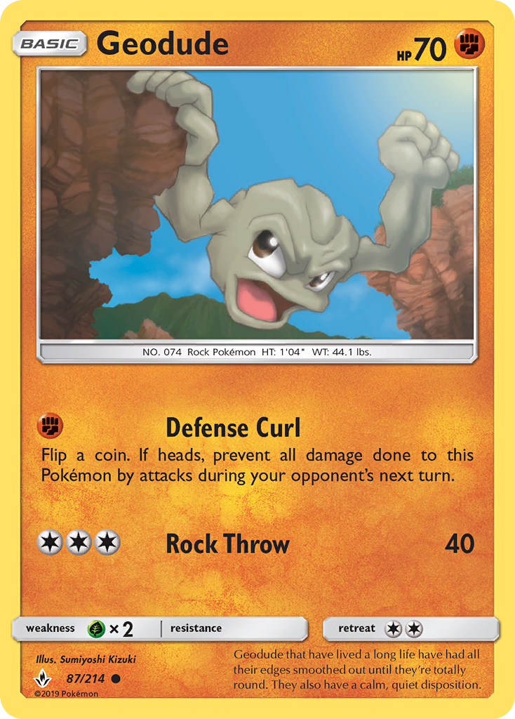 Geodude (87/214) [Sun & Moon: Unbroken Bonds] | Total Play