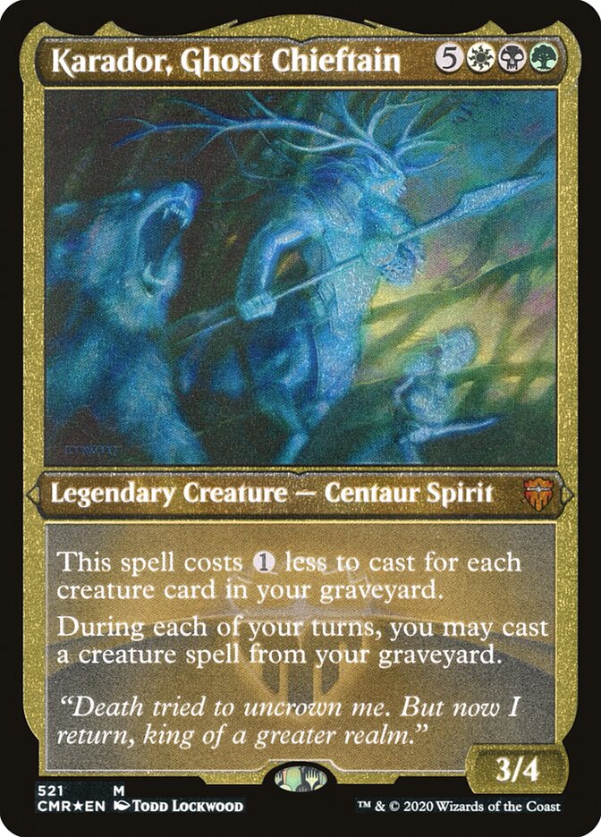 Karador, Ghost Chieftain (Etched) [Commander Legends] | Total Play