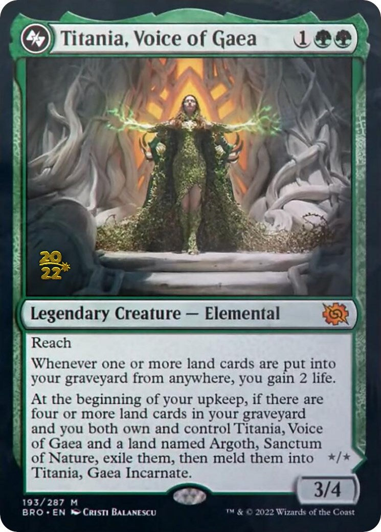 Titania, Voice of Gaea [The Brothers' War Prerelease Promos] | Total Play