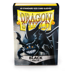 Dragon Shield: Standard 60ct Sleeves - Black (Matte) | Total Play