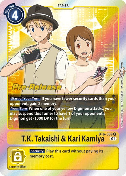 T.K. Takaishi & Kari Kamiya [BT6-089] [Double Diamond Pre-Release Cards] | Total Play