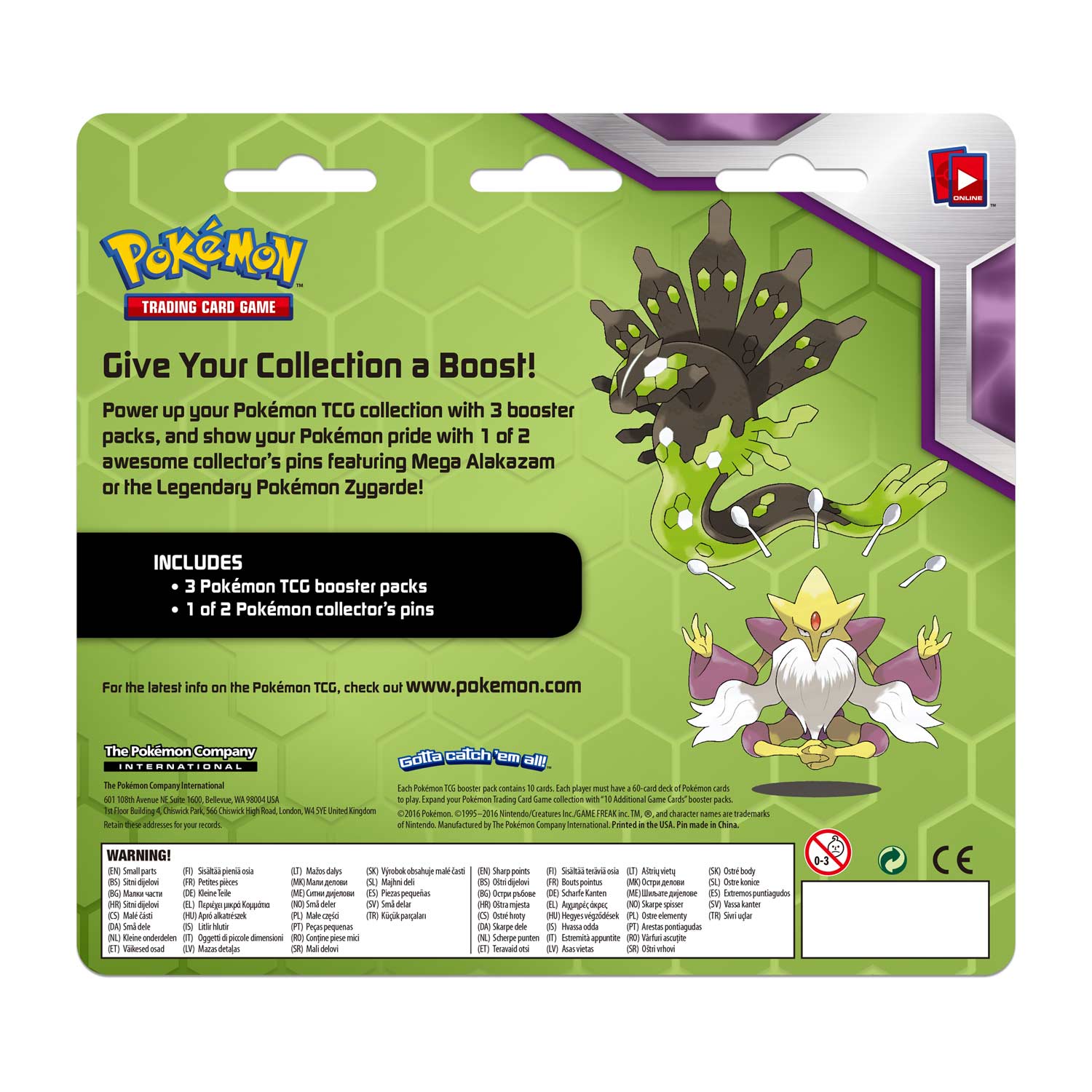 XY: Fates Collide - 3-Pack Pin Blister (Mega Alakazam) | Total Play