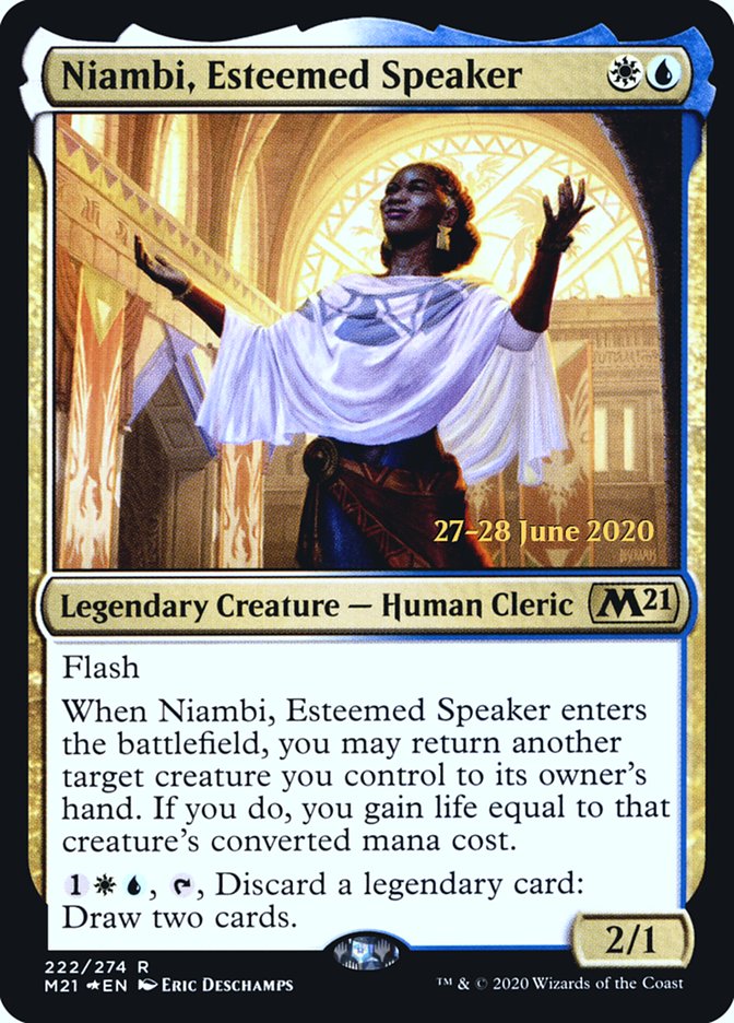 Niambi, Esteemed Speaker [Core Set 2021 Prerelease Promos] | Total Play