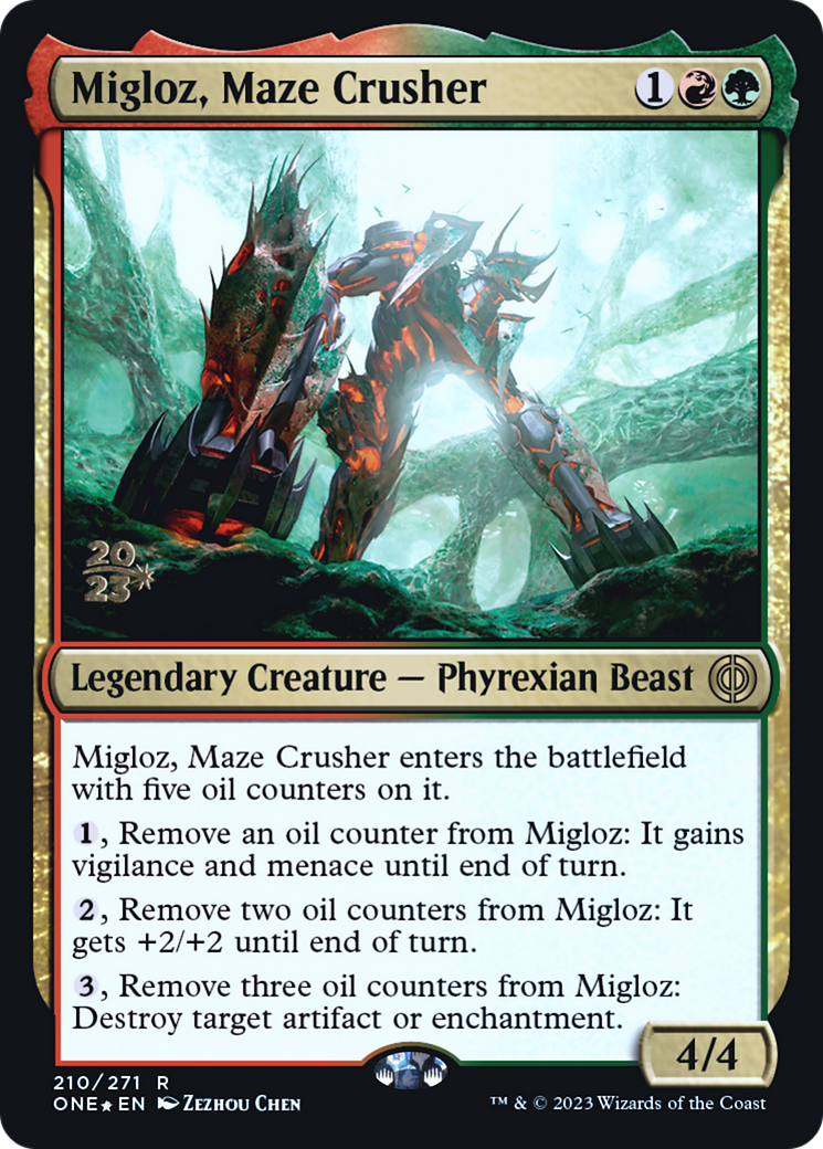 Migloz, Maze Crusher [Phyrexia: All Will Be One Prerelease Promos] | Total Play