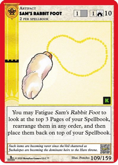 Sam's Rabbit Foot [Cryptid Nation: First Edition] | Total Play