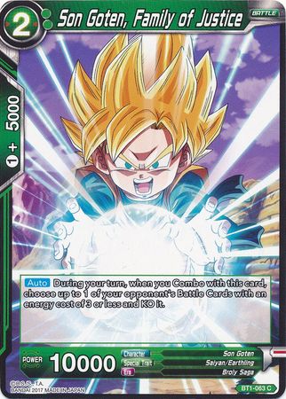 Son Goten, Family of Justice (BT1-063) [Galactic Battle] | Total Play