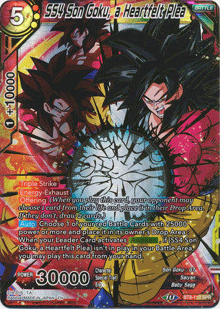 SS4 Son Goku, a Heartfelt Plea (SPR) (BT8-110) [Malicious Machinations] | Total Play