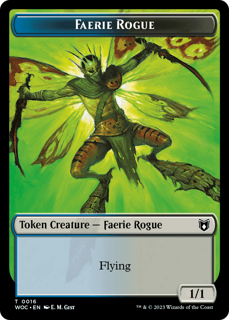 Faerie Rogue // Faerie (0016) Double-Sided Token [Wilds of Eldraine Commander Tokens] | Total Play