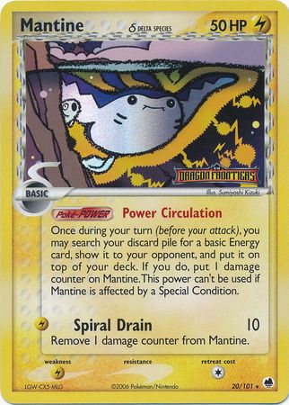 Mantine (20/101) (Delta Species) (Stamped) [EX: Dragon Frontiers] | Total Play