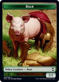 Boar // Spirit Double-Sided Token [Kaldheim Commander Tokens] | Total Play