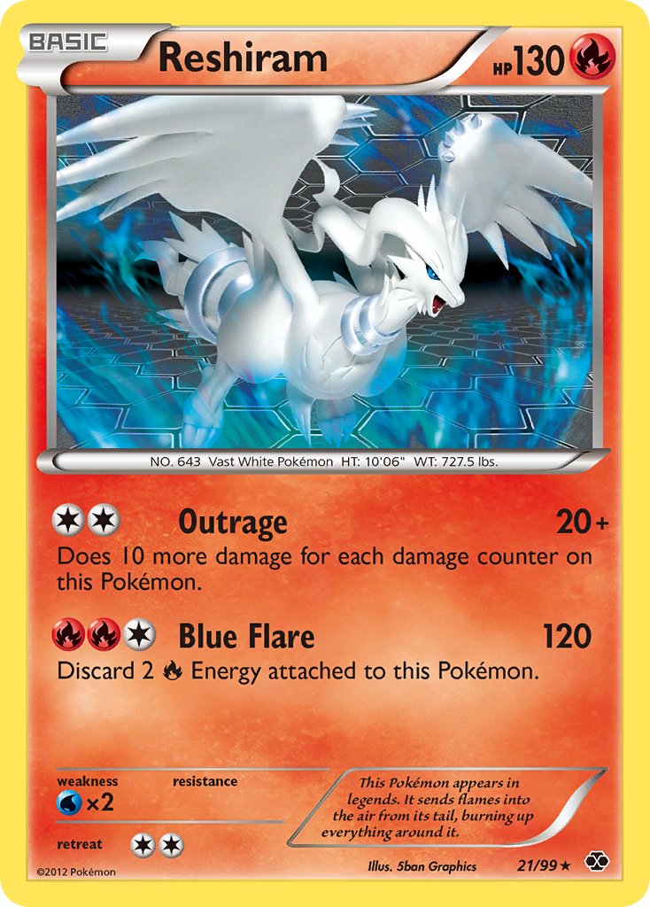 Reshiram (21/99) (Theme Deck Exclusive) [Black & White: Next Destinies] | Total Play