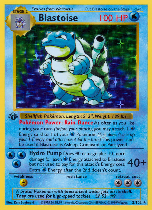 Blastoise (2/102) (Shadowless) [Base Set 1st Edition] | Total Play