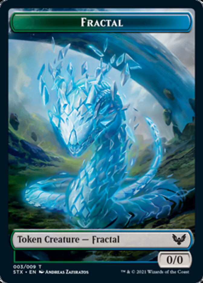 Elemental // Fractal Double-Sided Token [Strixhaven: School of Mages Tokens] | Total Play