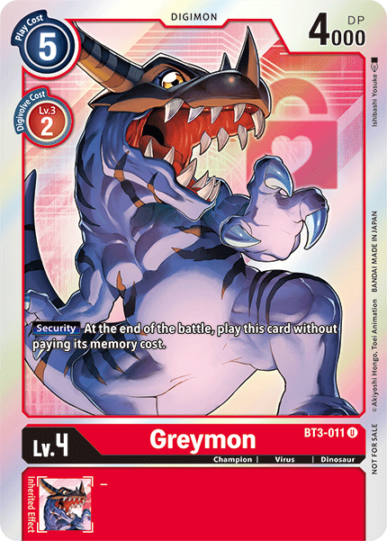Greymon [BT3-011] (Buy-A-Box Promo) [Release Special Booster Ver.1.5 Promos] | Total Play