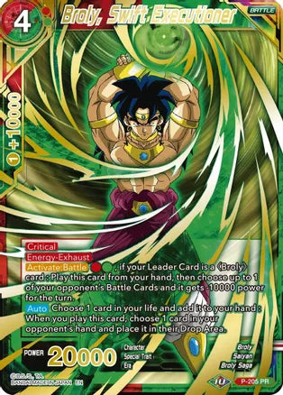 Broly, Swift Executioner (Gold Stamped) (P-205) [Mythic Booster] | Total Play