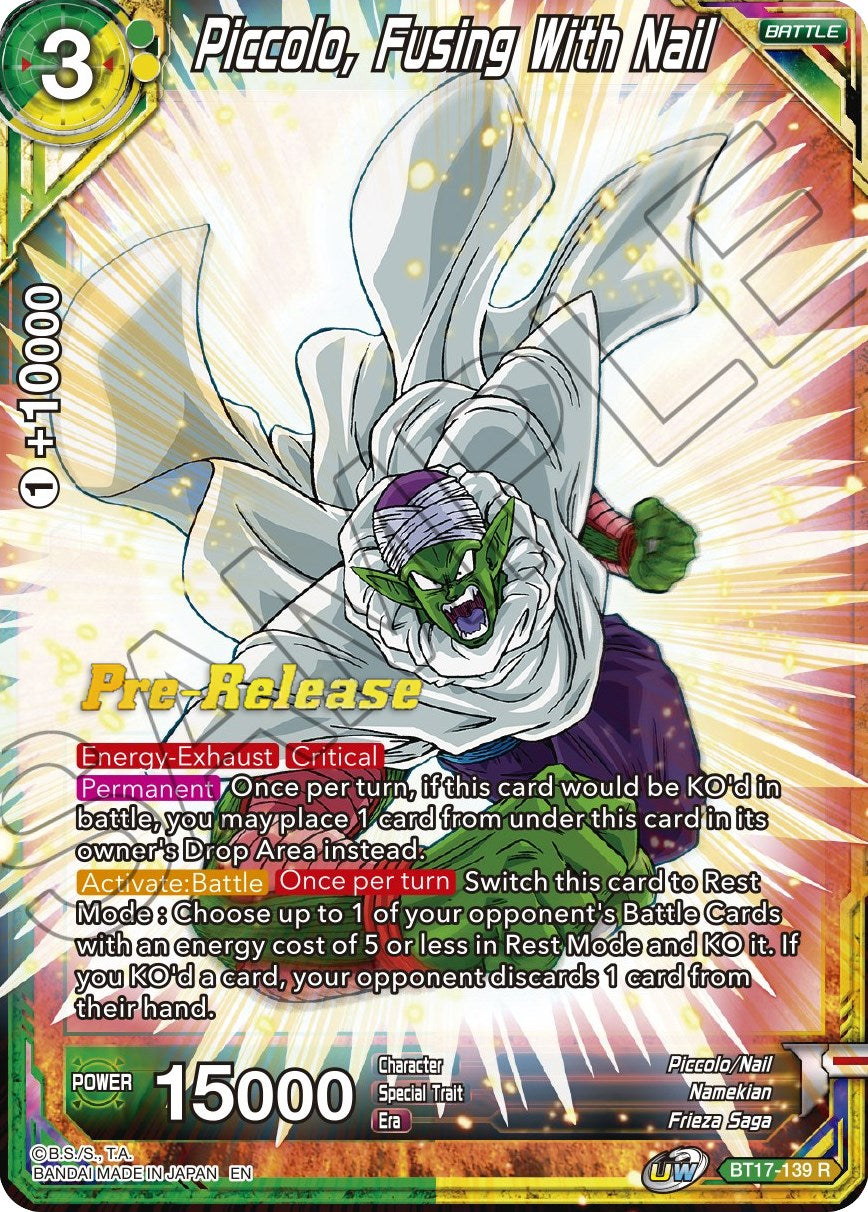 Piccolo, Fusing With Nail (BT17-139) [Ultimate Squad Prerelease Promos] | Total Play