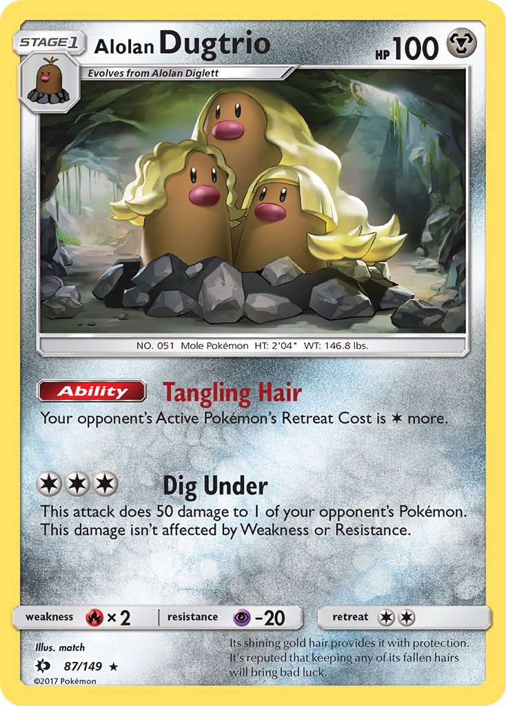 Alolan Dugtrio (87/149) (Cosmos Holo) (Blister Exclusive) [Sun & Moon: Base Set] | Total Play