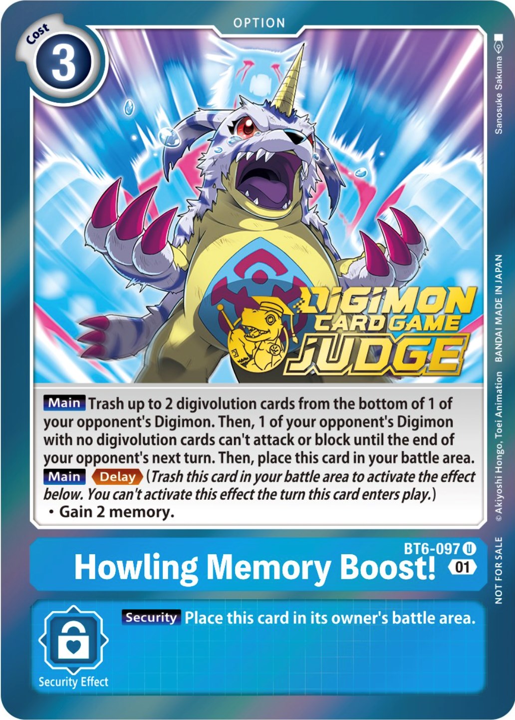 Howling Memory Boost! [BT6-097] (Judge Pack 3) [Double Diamond Promos] | Total Play