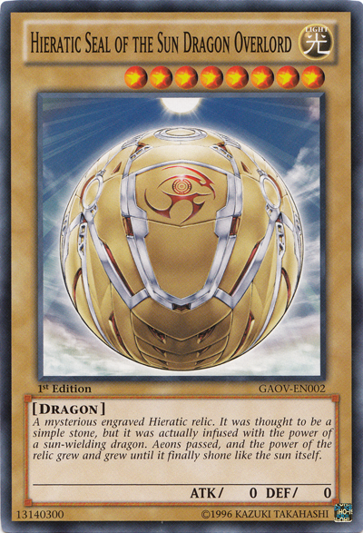 Hieratic Seal of the Sun Dragon Overlord [GAOV-EN002] Common | Total Play