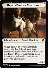 Heart-Piercer Manticore // Dragon Double-Sided Token [Commander 2019 Tokens] | Total Play