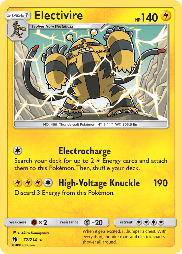 Electivire (72/214) [Sun & Moon: Lost Thunder] | Total Play