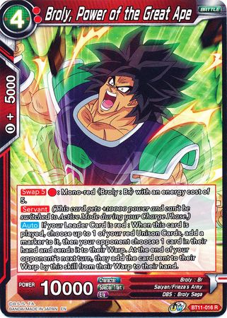 Broly, Power of the Great Ape (BT11-016) [Vermilion Bloodline] | Total Play