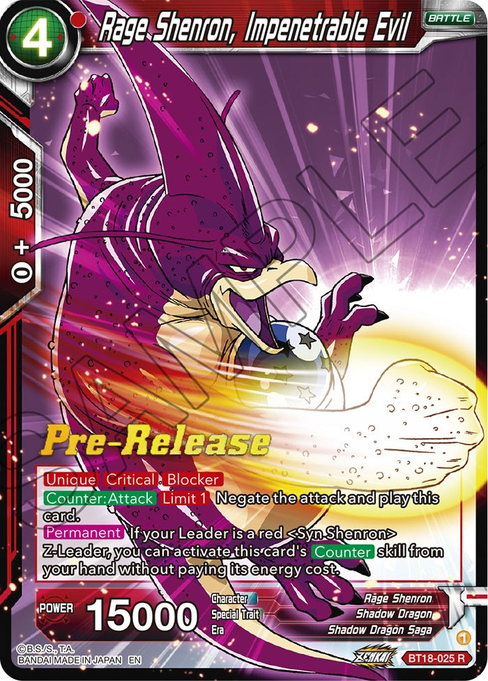Rage Shenron, Impenetrable Evil (BT18-025) [Dawn of the Z-Legends Prerelease Promos] | Total Play
