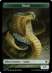 Snake // Morph Double-Sided Token [Murders at Karlov Manor Commander Tokens] | Total Play
