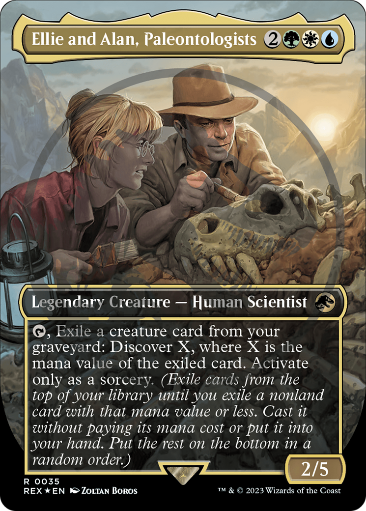 Ellie and Alan, Paleontologists Emblem (Borderless) [Jurassic World Collection Tokens] | Total Play