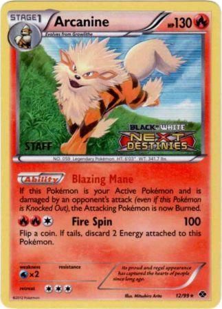 Arcanine (12/99) (Staff Prerelease Promo) [Black & White: Black Star Promos] | Total Play