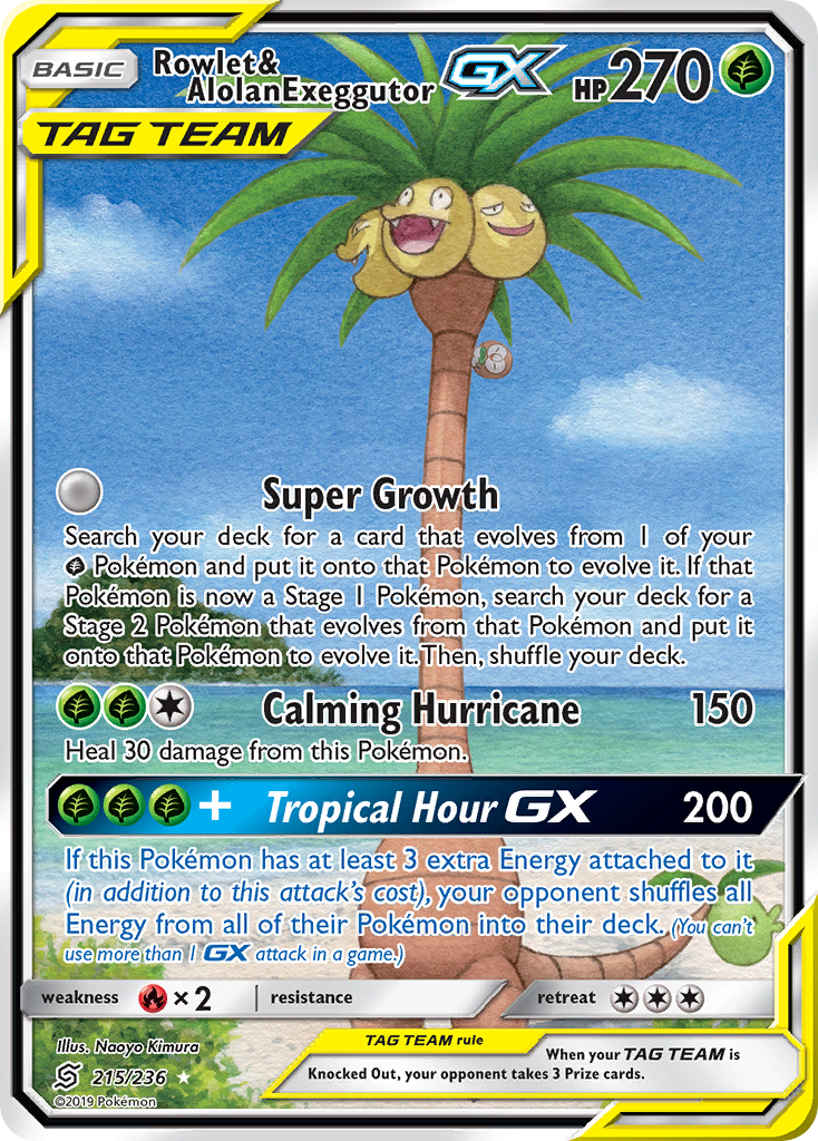 Rowlet & Alolan Exeggutor GX (215/236) [Sun & Moon: Unified Minds] | Total Play