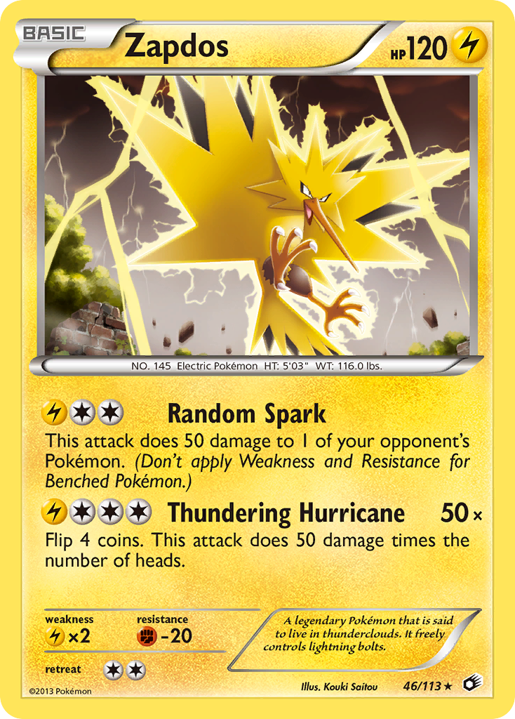 Zapdos (46/113) (Theme Deck Exclusive) [Black & White: Legendary Treasures] | Total Play