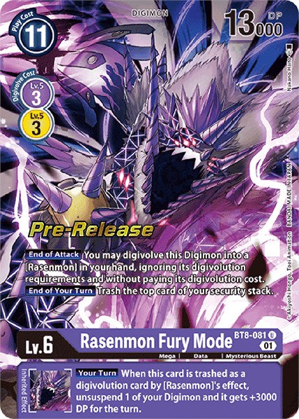 Rasenmon: Fury Mode [BT8-081] [New Awakening Pre-Release Cards] | Total Play