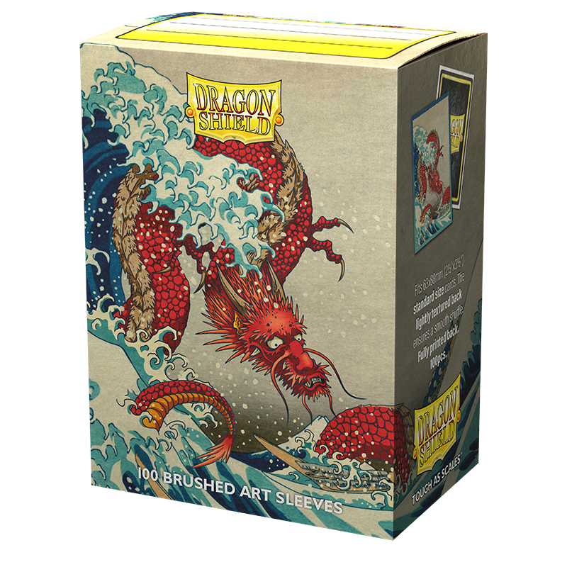 Dragon Shield: Standard 100ct Brushed Art Sleeves - The Great Wave | Total Play