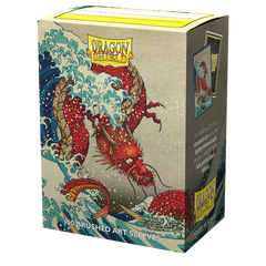 Dragon Shield: Standard 100ct Brushed Art Sleeves - The Great Wave | Total Play
