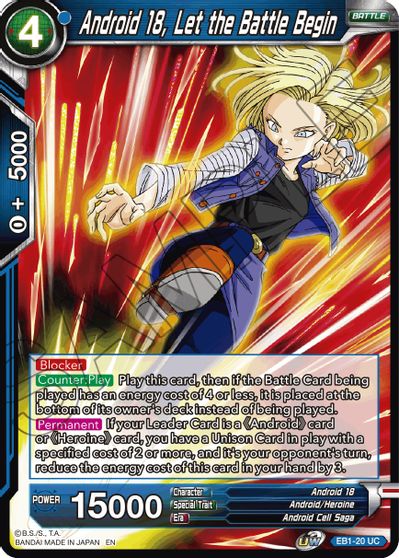 Android 18, Let the Battle Begin (EB1-20) [Battle Evolution Booster] | Total Play