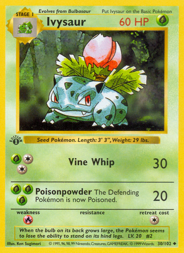 Ivysaur (30/102) (Shadowless) [Base Set 1st Edition] | Total Play