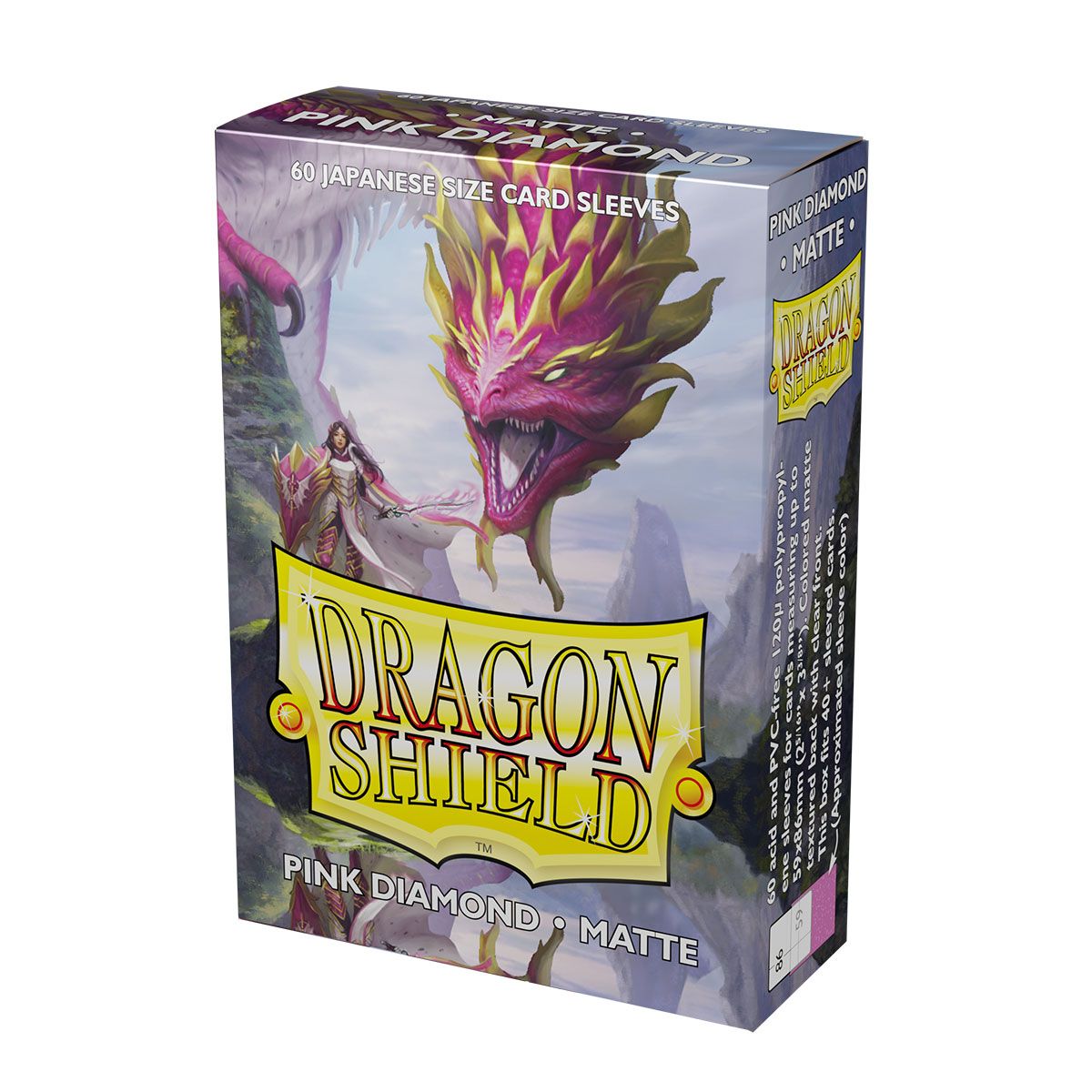 Dragon Shield: Japanese Size 60ct Sleeves - Pink Diamond (Matte) | Total Play