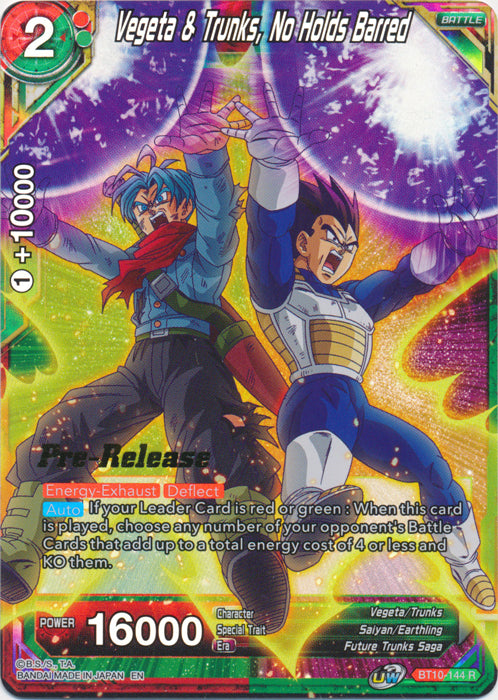 Vegeta & Trunks, No Holds Barred (BT10-144) [Rise of the Unison Warrior Prerelease Promos] | Total Play